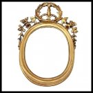 Oval medallion frame Gold 24k Italian baroque wood carved giltwood 1700s