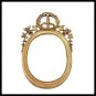 Oval medallion frame Gold 24k Italian baroque wood carved giltwood 1700s