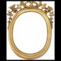 Oval medallion frame Gold 24k Italian baroque wood carved giltwood 1700s