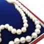 Long white pearls beaded necklace with Swarovski crystal closure In gift box