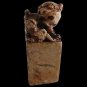 Foo dog Chinese Imperial guardian lion in carved soap stone 19th century
