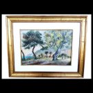 ALBERT ZAMARA oil painting of Italy SESTRI LEVANTE on wood Original 1950s