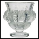 LALIQUE France crystal vase Dampierre with swallow birds in relief