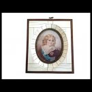 Miniature painting hand painted framed portrait of Napoleon II by Silvestre 1800s
