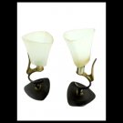 MARCHETTI 2 wall or table LAMP SET in bronze Italy Model Ginseng 1960s MARCHETTI 2 wall or table LAMP SET in bronze Italy Model Ginseng 1960s