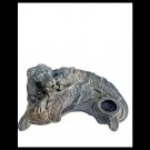 DESK INKWELL in antimony with lions Made in Italy Nocera Umbria Bisleri 1940s