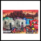 SOUTH AFRICAN oil painting of Cape Town township recycled cans Coca Cola