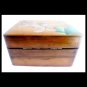 Wood box hand made & painted violets purple flowers for jewelry Italy 1940s