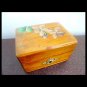 Wood box hand made & painted violets purple flowers for jewelry Italy 1940s