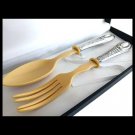 Silver 800 Serving cutlery set big FORK & big SPOON Empire style Italy 1940s Silver 800 Serving cutlery set big FORK & big SPOON Empire style Italy 1940s