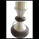 DESK LAMP column with base in solid wood and silver 800 1960s Italy