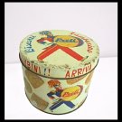 Biscotti Preti Tamburino Italian cookies advertising tin box 1950s Italy