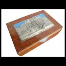 JEWELRY or TABACCO BOX case in wood 1960s Roma Trevi Fountain