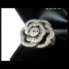ROSE RING in Sterling silver 925 with pavè of white Swarovski crystals Italy