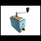 AT BREVETTI Italy blue coffee grinder in wood & metal 1950s Working AT BREVETTI Italy blue coffee grinder in wood & metal 1950s Working