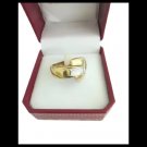 SOLITAIRE BAND RING in sterling silver 925 and gold In gift box