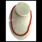 MURANO GLASS NECKLACE iridescent ruby red color beads MURANO GLASS NECKLACE iridescent ruby red color beads