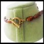 TIGER EYE beaded Long NECKLACE Original in gift box 1960s