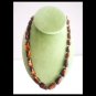 TIGER EYE beaded Long NECKLACE Original in gift box 1960s