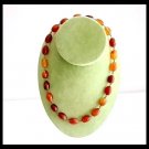 AGATE NECKLACE with oval beads yellow natural agate