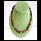 TIGER EYE beaded long NECKLACE Original in gift box Tiger's eye