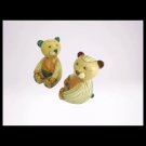 BEAR COUPLE Italian porcelain Made in Faenza Italy hand painted 1970s