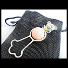 BABY RATTLE for newborn in silver 800 Made in Italy 1960s