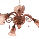 MURANO Amethyst color glass chandelier with 3 lights by BUCELLA Italy 1950s