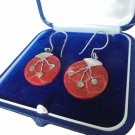 JASPER dangling EARRINGS and in sterling silver 925 In gift box