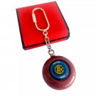 INTER CALCIO soccer team KEYCHAIN in sterling silver 925 and wood In gift box