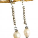 PEARLS dangling earrings and in sterling silver 925 Made in Italy