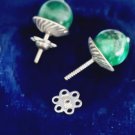 MALACHITE Stud earrings in silver 800 In gift box Made in Italy