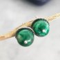 MALACHITE Stud earrings in silver 800 In gift box Made in Italy