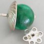MALACHITE Stud earrings in silver 800 In gift box Made in Italy