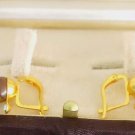 Tiger's eye earrings with white Swarovski crystals in gift box Made in italy