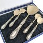 Ice Cream & dessert set in silver 800 Made in Italy 4 spoons + 1 big serving spoon