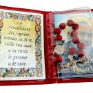 SAINT PIO set Padre Pio rosary, with prayer & booklett with relic in folder SAINT PIO set Padre Pio rosary, with prayer & booklett with relic in folder