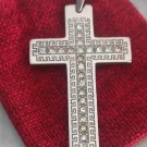 CROSS CRUCIFIX PENDANT for necklace stainless steel & white Swarovski crystals CROSS CRUCIFIX PENDANT for necklace stainless steel & white Swarovski crystals
