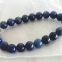 LAPIS LAZULI beaded elastic bracelet with spacers silver plated