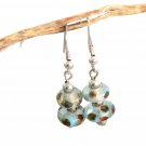 MURANO GLASS earrings dangle drop pendant & sterling silver