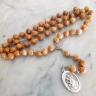 SAINT CHRISTOPHER Praying rosary necklace wood beads Made in Italy from Vatican City SAINT CHRISTOPHER Praying rosary necklace wood beads Made in Italy from Vatican City