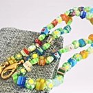 Murano Murrina square and round beads chain Millefiori EYE GLASSES CHAIN
