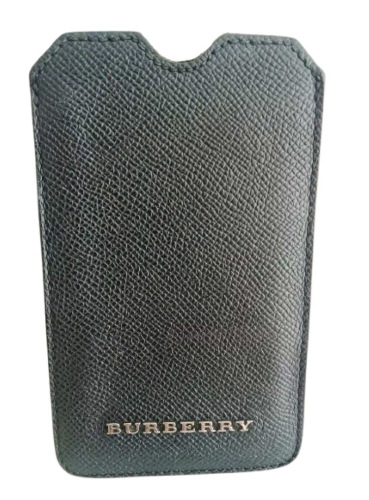 BURBERRY document pochette pouch in black leather