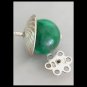 MALACHITE Stud EARRINGS in SILVER 800 and green stone Original in gift pouch