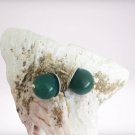 JADE STUD EARRINGS in silver 800 green Jade stone from Alaska Original In gift pouch