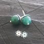 JADE STUD EARRINGS in silver 800 green Jade stone from Alaska Original In gift pouch