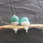 JADE STUD EARRINGS in silver 800 green Jade stone from Alaska Original In gift pouch