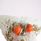 Pink Coral STUD EARRINGS in SILVER 800 Originals In gift pouch Made in Italy