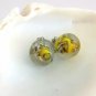 MURANO MURRINA EARRINGS studs Ball shape Made in Italy Vintage model 1970s In gift pouch