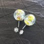 MURANO MURRINA EARRINGS studs Ball shape Made in Italy Vintage model 1970s In gift pouch